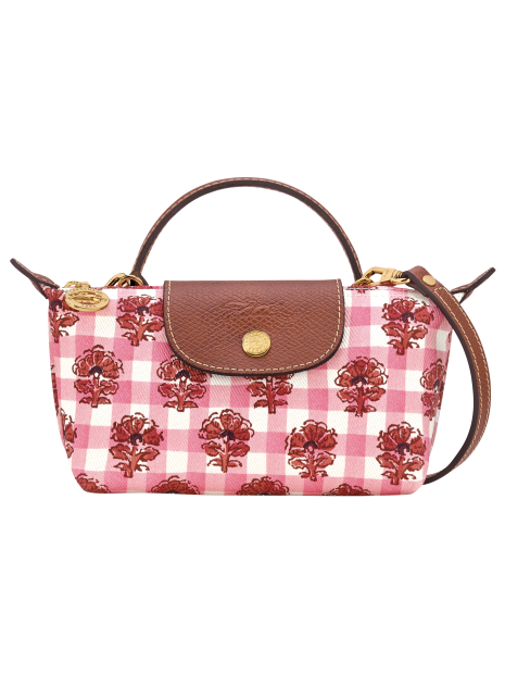 Longchamp 34205HGG - COTON ET CUIR - BLUSH pochette xs le pliage collection sacs-a-mains