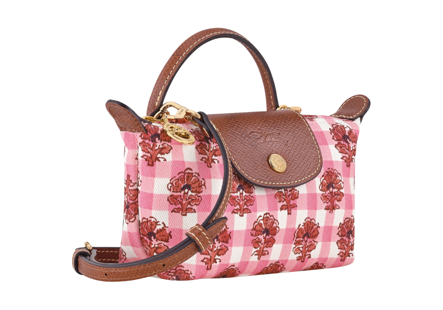 Longchamp 34205HGG - COTON ET CUIR - BLUSH pochette xs le pliage collection Sac porté travers