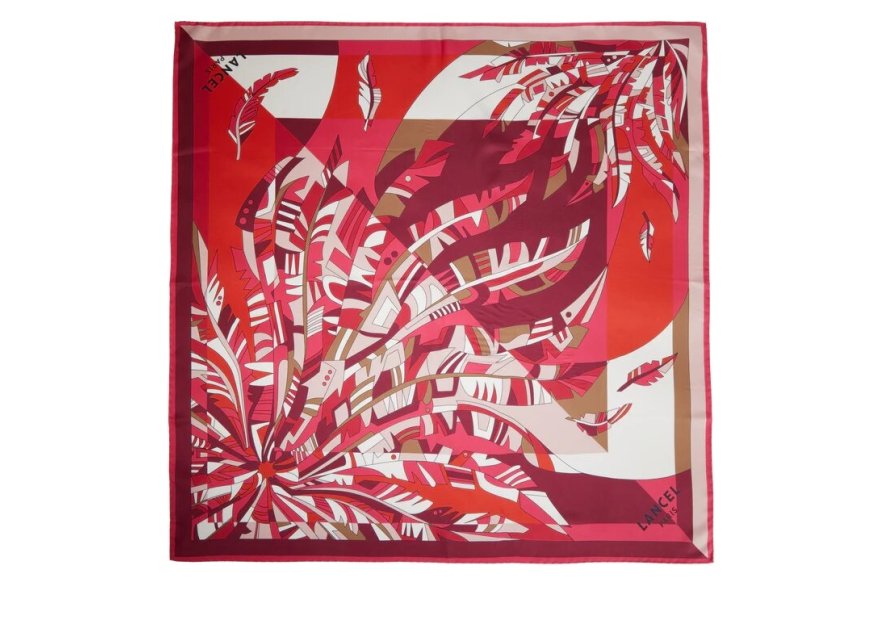 Lancel A13107 - SOIE - MCO FRAMBOISE -  carré de soie 90x90cm arabesque Foulards/Etoles