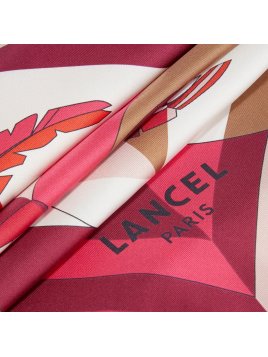 Lancel A13107 - SOIE - MCO FRAMBOISE -  carré de soie 90x90cm arabesque Foulards/Etoles