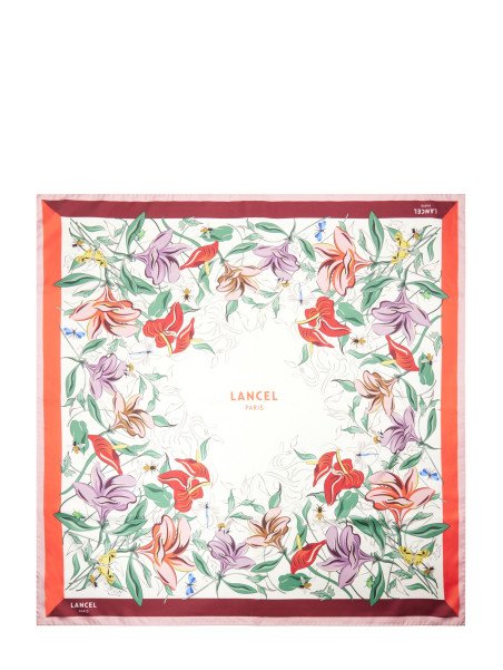 Lancel A13494 - SOIE - MULTICO ROUGE -  carré de soie 90x90cm tutti frutti Foulards/Etoles