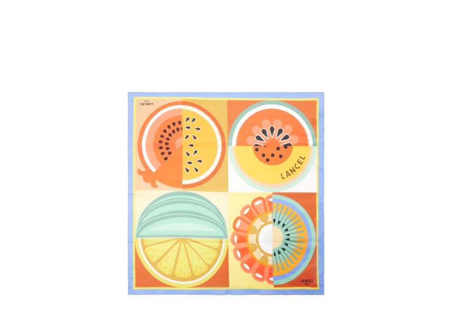 Lancel A13503 - SOIE - MULTICO ORANGE - carré de soie 50x50cm tutti frutti Foulards/Etoles