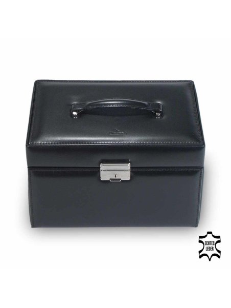 sacher 69.110 - CUIR DE VACHETTE - NOIR coffret à bijoux m julia sacher Coffrets à bijoux