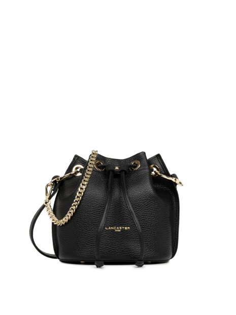 Lancaster 470-80 - CUIR DE VACHETTE - NOIR sac seau lancaster alba double petit modèle sacs-a-mains