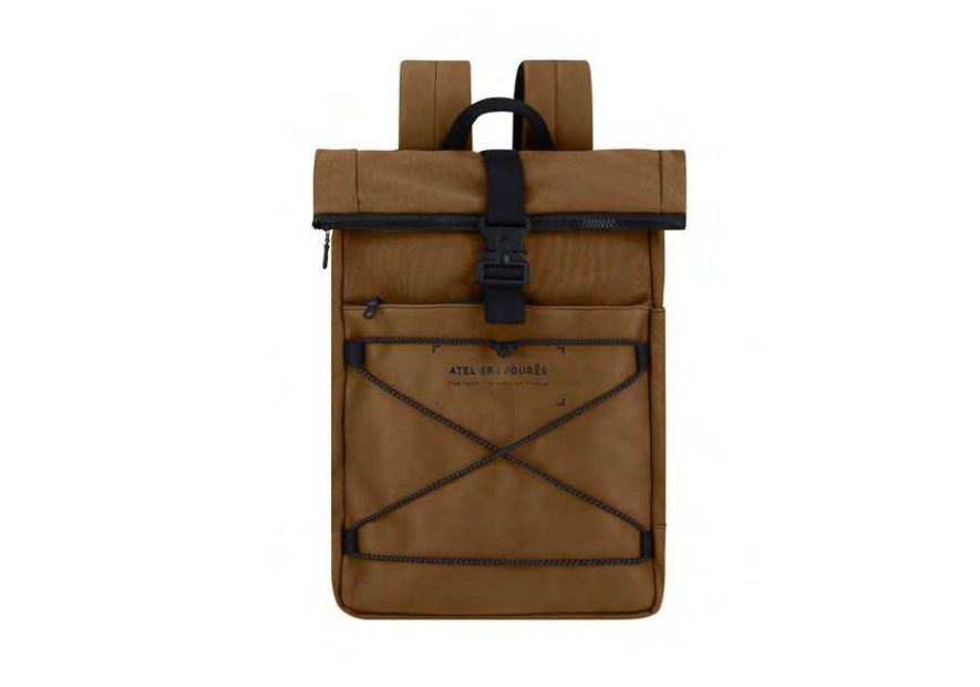 Les Ateliers Foures R475 - COTON ET CUIR - DESERT sac à dos aristote des ateliers fourès Maroquinerie