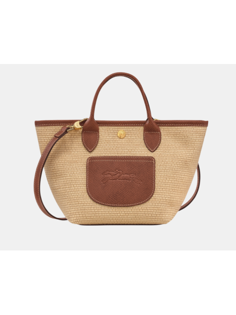 Longchamp 10307HGK - TOILE EFFET PAILLE/CU le panier pliage porté travers xs sacs-a-mains