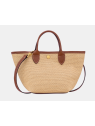Longchamp 10307HGK - TOILE EFFET PAILLE/CU le panier pliage porté travers xs sacs-a-mains