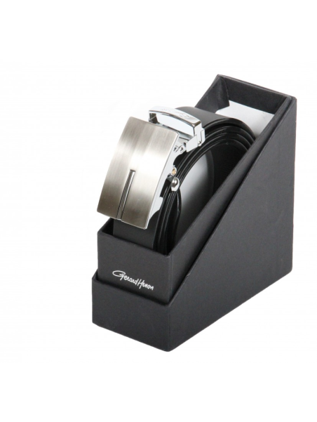 Gerard Henon C0609 - CUIR DE VACHETTE - NOIR ceinture boucle cran Ceinture homme