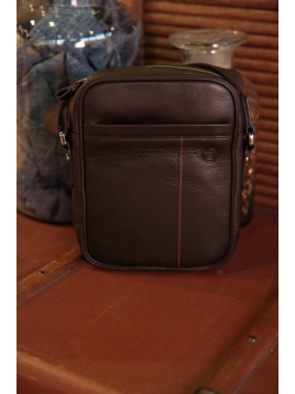 Serge Blanco VAN13009 - CUIR DE BOVIN - CHOCO Sac moyen baggy Vancouver