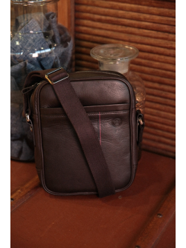 Serge Blanco VAN13009 - CUIR DE BOVIN - CHOCO Sac moyen baggy Vancouver