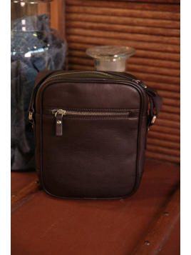 Serge Blanco VAN13009 - CUIR DE BOVIN - CHOCO Sac moyen baggy Vancouver