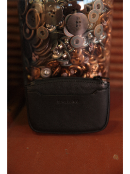 Serge Blanco VAN21071 - CUIR DE BOVIN - NOIR Porte monnaie - Vancouver