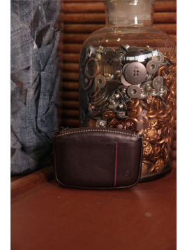 Serge Blanco VAN21071 - CUIR DE BOVIN - CHOCO Porte monnaie - Vancouver