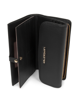 Lancaster 172-18 - CUIR DE VACHETTE - NOIR porte monnaie compagnon mademoiselle ana