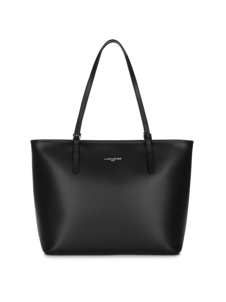 Lancaster 437-08 - CUIR DE VACHETTE - NOIR Constance - Grand Sac Cabas épaule sac-a-main-shopping-toile-ou-cuir