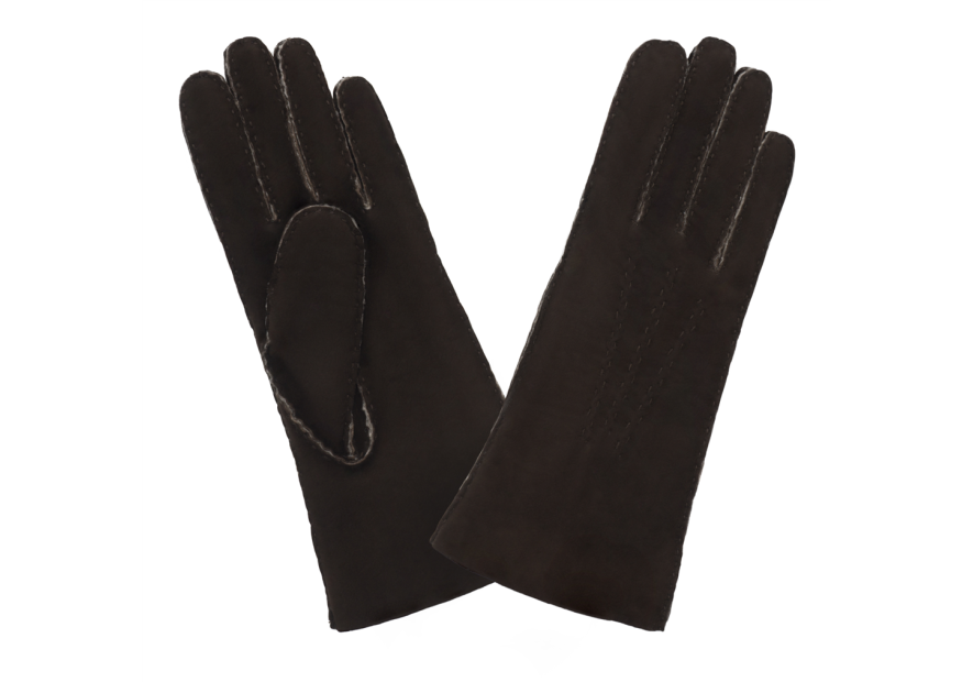 Glove Story 21154CU - AGNEAU VELOURS - BRUN glove story-curly-gants femme