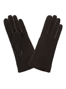Glove Story 21154CU - AGNEAU VELOURS - BRUN glove story-curly-gants femme