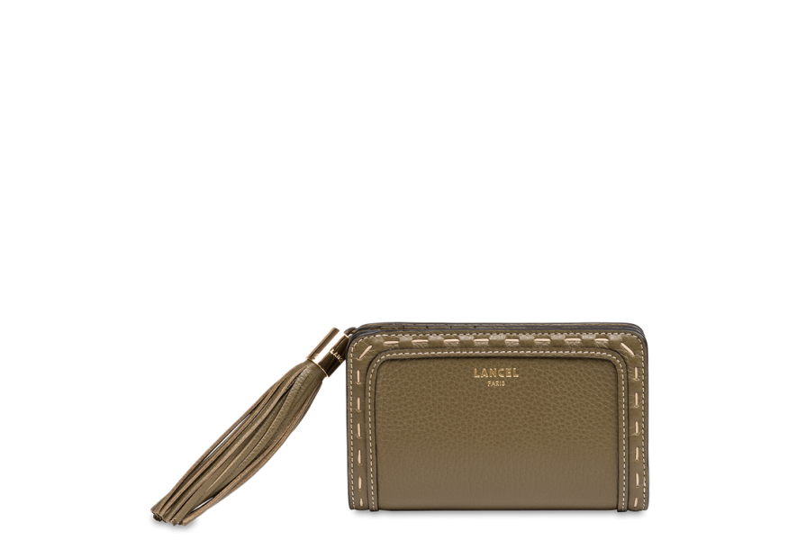 Lancel A11136 - CUIR DE VACHETTE - KAKI Premier Flirt de Lancel - Portefeuille compact