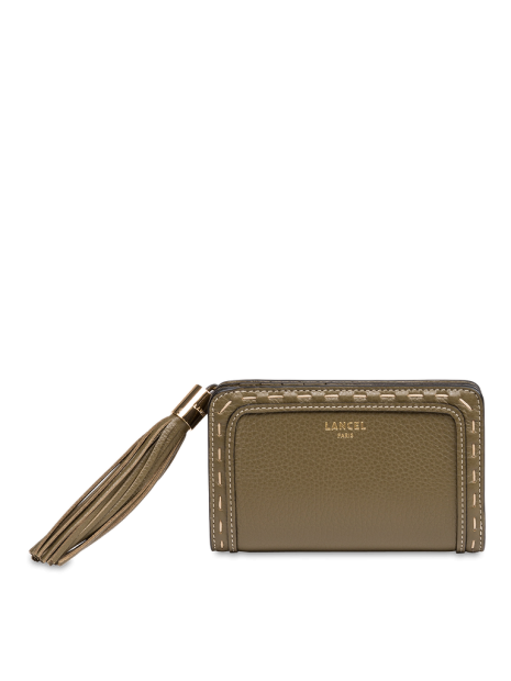 Lancel A11136 - CUIR DE VACHETTE - KAKI Premier Flirt de Lancel - Portefeuille compact pmpb-femme