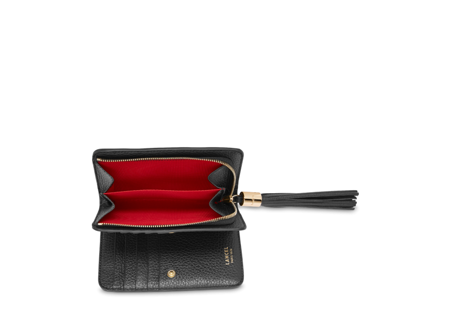 Lancel A11136 - CUIR DE VACHETTE - NOIR Premier Flirt de Lancel - Portefeuille compact