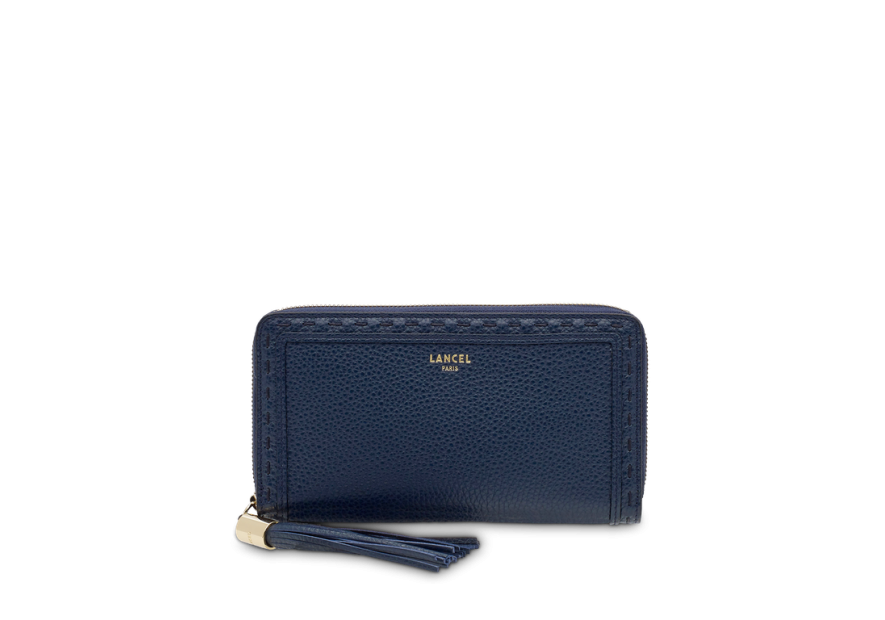 Lancel A10111 - CUIR DE VACHETTE - BLEU Premier Flirt de Lancel - Portefeuille long zippé