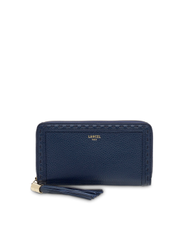 Lancel A10111 - CUIR DE VACHETTE - BLEU Premier Flirt de Lancel - Portefeuille long zippé