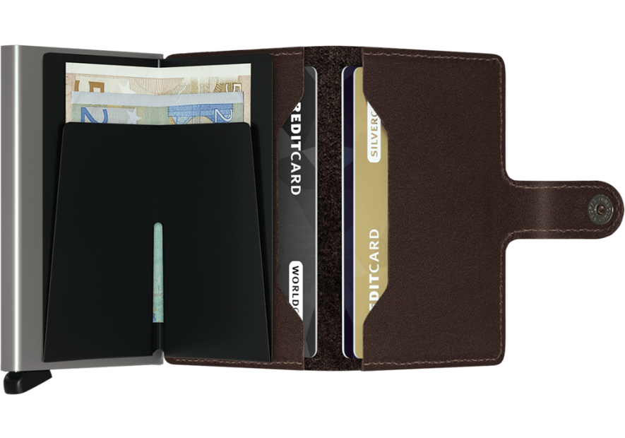 Secrid M - CUIR DE VACHETTE - DARK BROW porte cartes miniwallet original