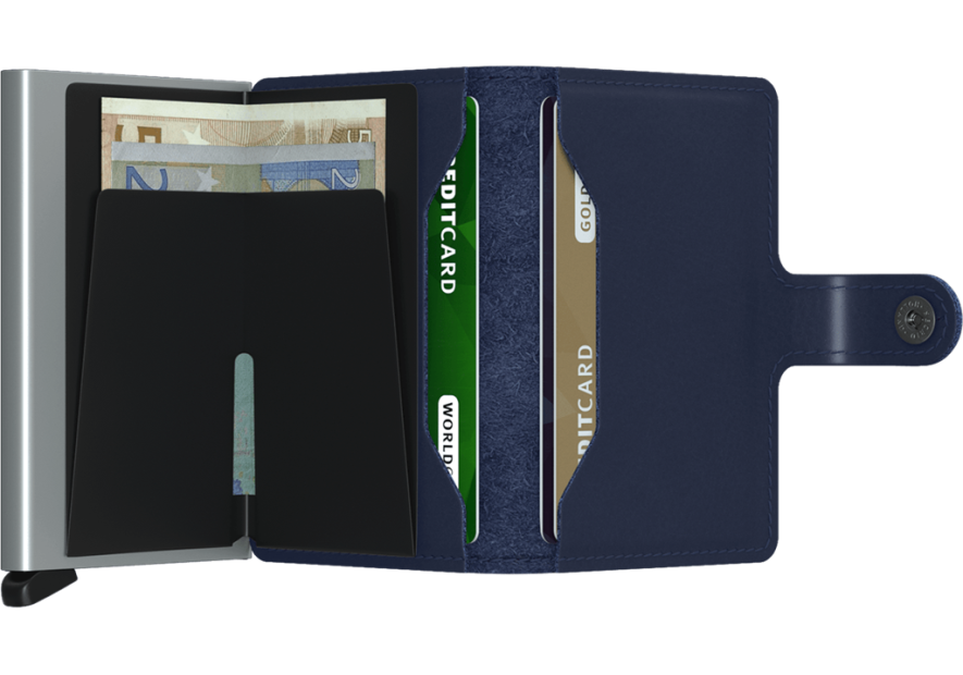 Secrid M - CUIR DE VACHETTE - NAVY porte cartes miniwallet original