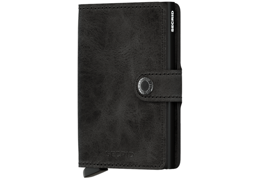 Secrid MV - CUIR DE VACHETTE - NOIR porte cartes mini wallet vintage