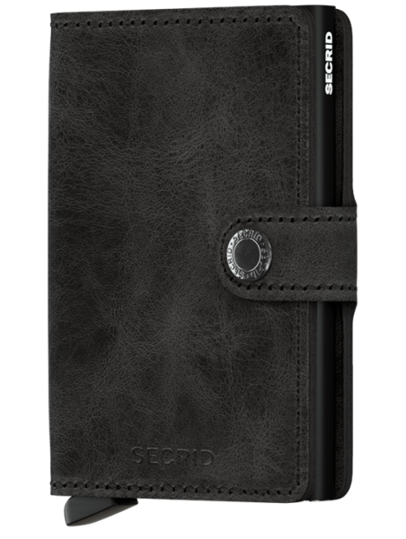Secrid MV - CUIR DE VACHETTE - NOIR porte cartes mini wallet vintage