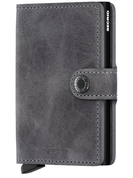 Secrid MV - CUIR DE VACHETTE - GREY/BLA porte cartes mini wallet vintage porte-cartes
