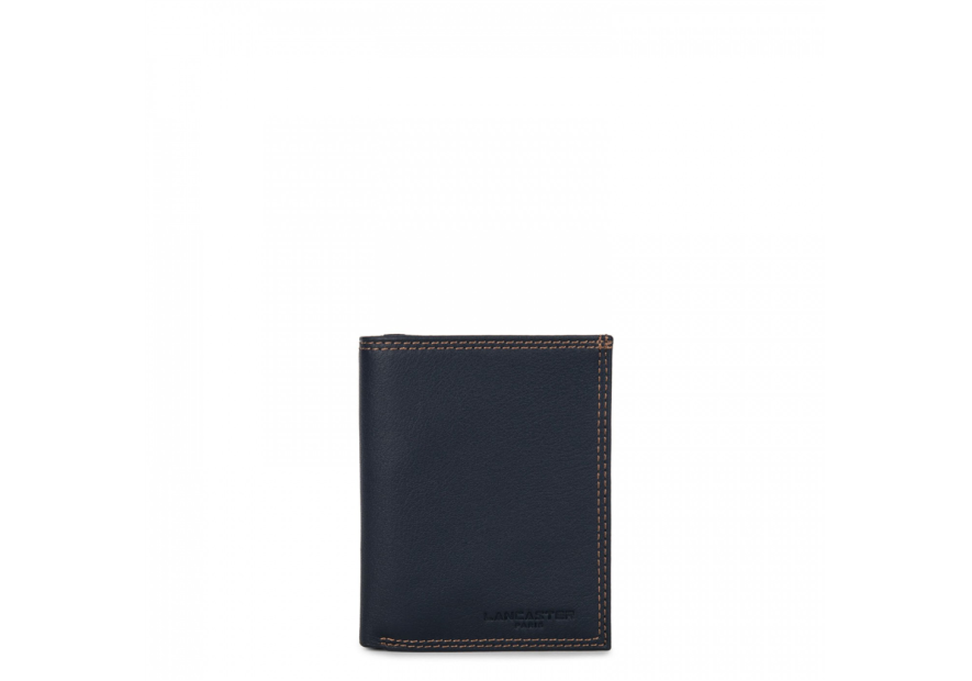 Lancaster 120-12 - CUIR DE VACHETTE - BLEU Soft Vintage Homme - Portefeuille