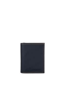 Lancaster 120-12 - CUIR DE VACHETTE - BLEU Soft Vintage Homme - Portefeuille