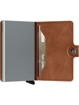 Secrid MV - CUIR DE VACHETTE - COGNAC/S porte cartes mini wallet vintage