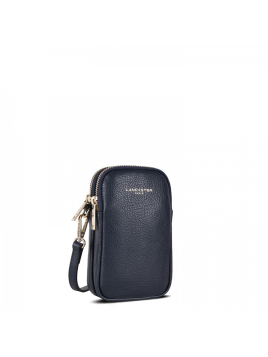 Lancaster 129-28 - CUIR DE VACHETTE - BLEU Dune - Pochette smartphone