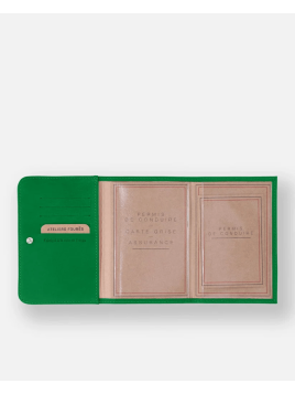 Les Ateliers Foures B46 - CUIR DE VACHETTE - FOUGÈRE fourès-baroudeuse-porte papiers porte cartes