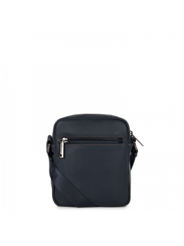 Lancaster 320-24 - CUIR DE VACHETTE - BLEU sac homme medium soft vintage sacoche homme