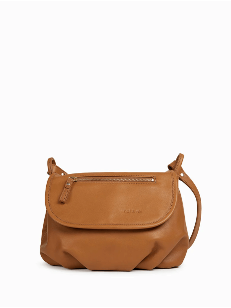 Nat & Nin JEN - CUIR DE VACHETTE - EPICE L sac à rabat gibecière jen sacs-a-mains
