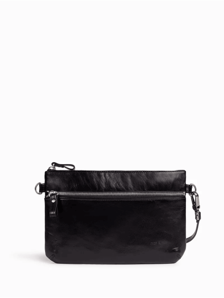 Nat & Nin VICKY - CUIR DE VACHETTE - NOIR  sac trotteur nat&nin vicky Sacs à mains