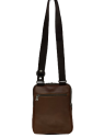 Les Ateliers Foures 9327 - CUIR DE VACHETTE - COGNAC sac homme style holster double zip baroudeur sacoche-homme