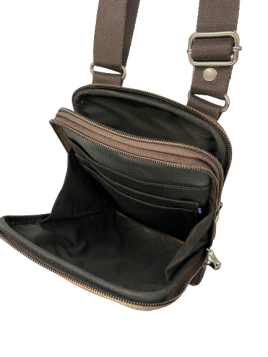 Les Ateliers Foures 9327 sac homme style holster double zip baroudeur sacoche homme