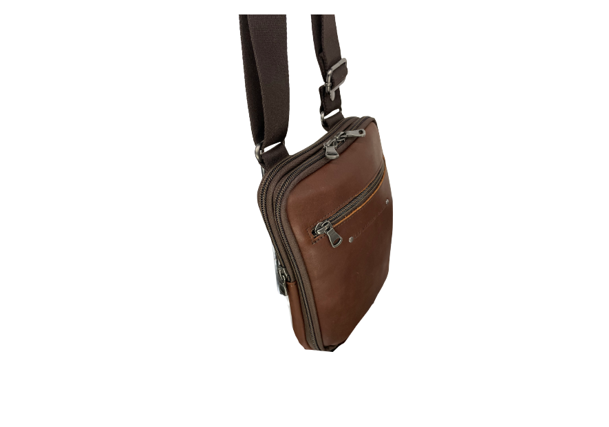 Les Ateliers Foures 9327 sac homme style holster double zip baroudeur sacoche homme