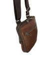 Les Ateliers Foures 9327 - CUIR DE VACHETTE - COGNAC sac homme style holster double zip baroudeur sacoche-homme