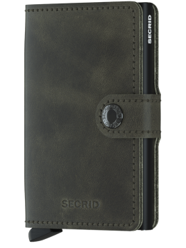 Secrid MV - CUIR DE VACHETTE - OLIVE/BL porte cartes mini wallet vintage porte cartes