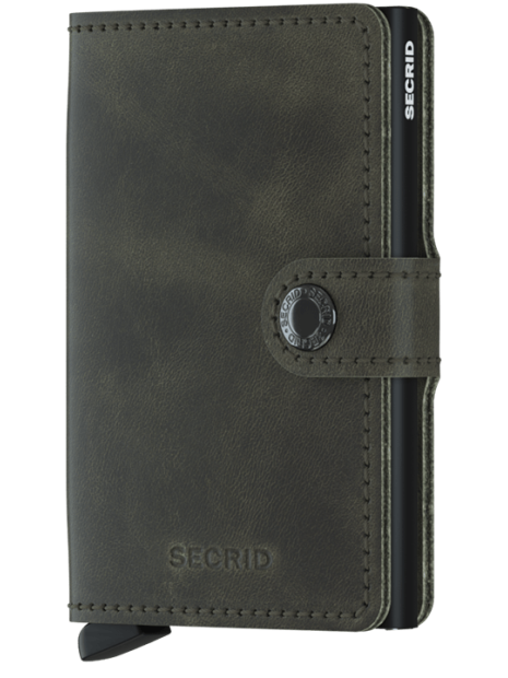 Secrid MV - CUIR DE VACHETTE - OLIVE/BL porte cartes mini wallet vintage porte-cartes