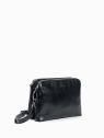 Nat & Nin NAEL - CUIR DE VACHETTE - NOIR G sac à main bandoulière double zip naël nat&nin sacs-a-mains