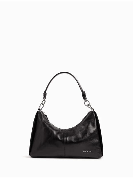 Nat & Nin REJINA. - CUIR DE VACHETTE - NOI régina - besace baguette s sacs-a-mains