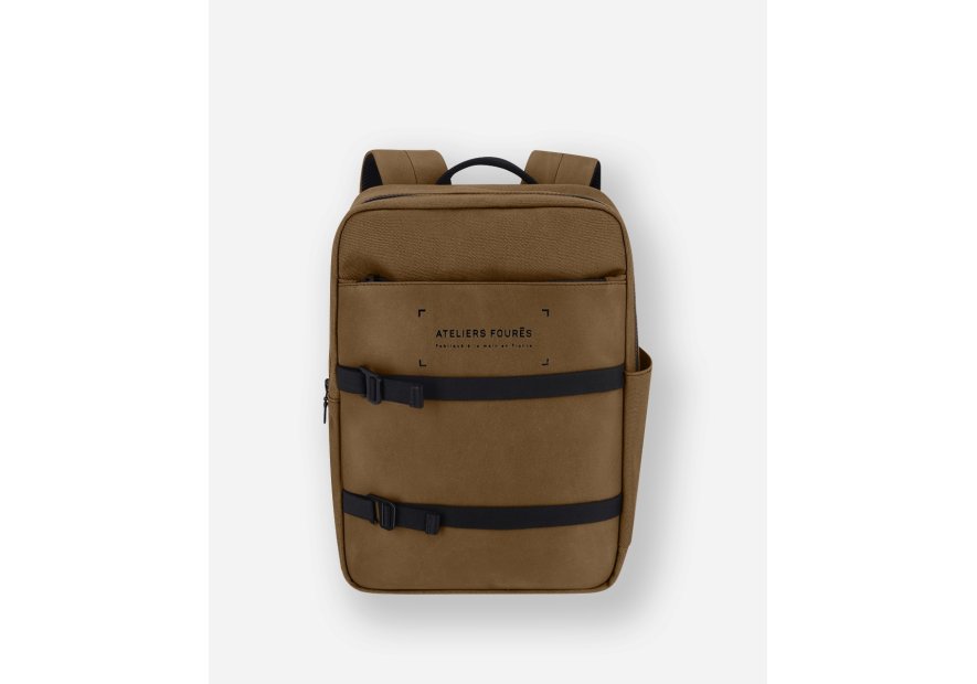 Les Ateliers Foures R455 - COTON ET CUIR - DESERT sac à dos aristote des ateliers fourès Maroquinerie