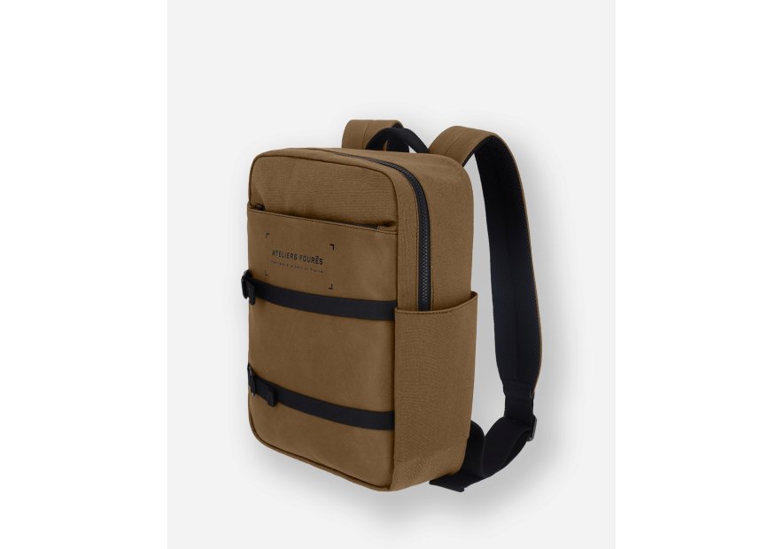 Les Ateliers Foures R455 - COTON ET CUIR - DESERT sac à dos aristote des ateliers fourès Maroquinerie