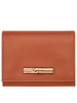 Longchamp 30021HGC - CUIR DE VEAU - ECORCE portefeuille compact le roseau longchamp pmpb